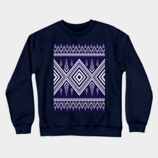 Beautiful tribal pattern in blue and white Crewneck Sweatshirt